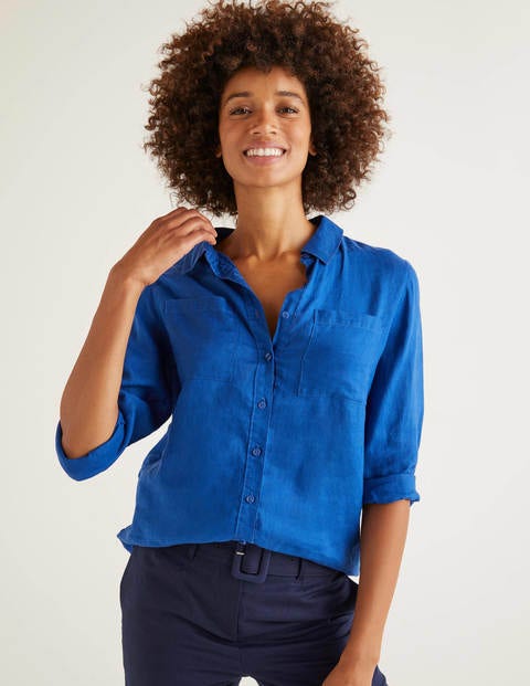 Linen Shirt - Cobalt Linen Shirt - Cobalt