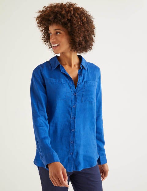 Linen Shirt - Cobalt Linen Shirt - Cobalt