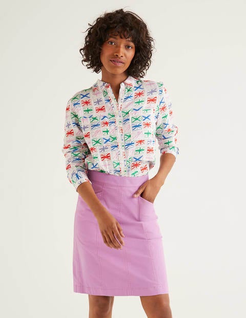 Linen Shirt - Ivory, Flags Linen Shirt - Ivory, Flags