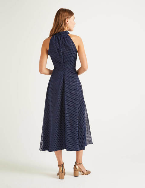 Brooke Devore Dress - Navy, Regular Dot Brooke Devore Dress - Navy, Regular Dot