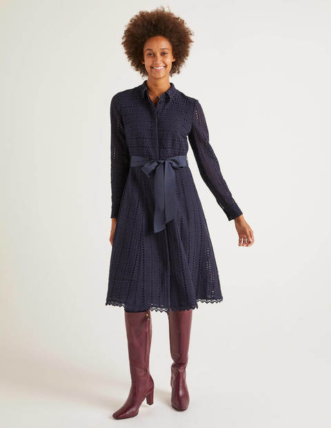 next navy shirt dress