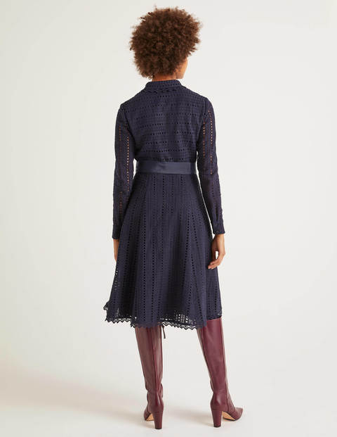 Macie Lace Shirt Dress - Navy Macie Lace Shirt Dress - Navy