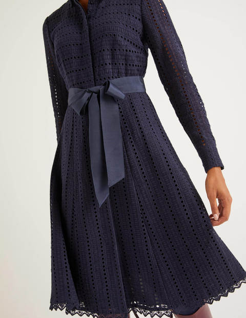 Macie Lace Shirt Dress - Navy Macie Lace Shirt Dress - Navy