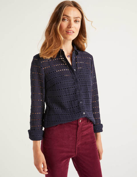 Macie Lace Shirt - Navy Macie Lace Shirt - Navy