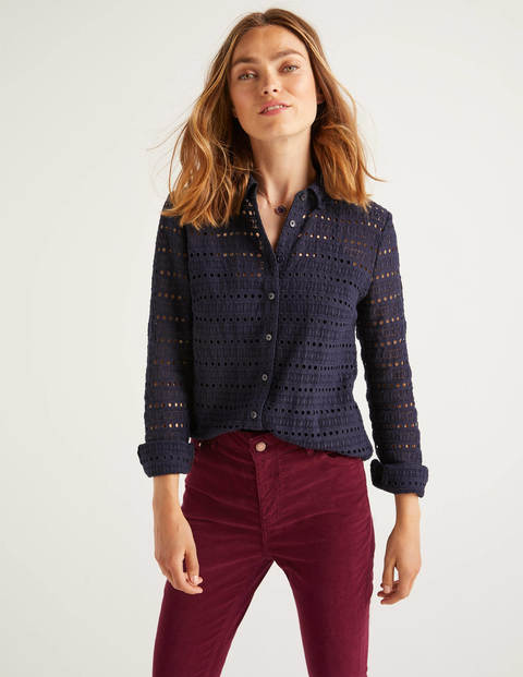 Macie Lace Shirt - Navy Macie Lace Shirt - Navy