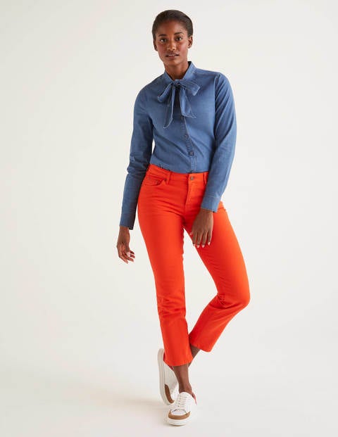 Keira Bow Neck Shirt - Mid Vintage Denim Keira Bow Neck Shirt - Mid Vintage Denim