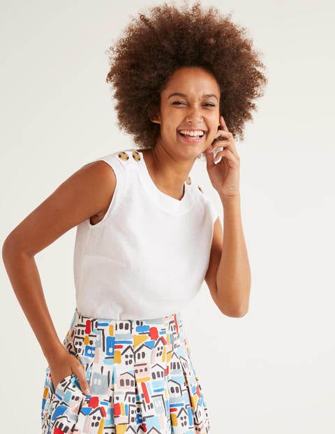 Julianne Linen Shell Top - White Julianne Linen Shell Top - White