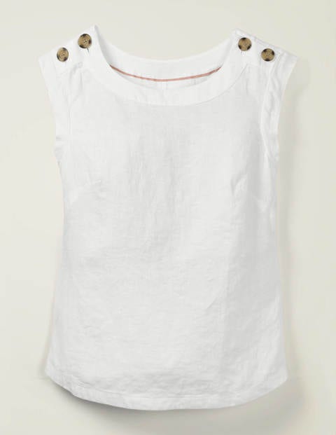 Julianne Linen Shell Top - White Julianne Linen Shell Top - White