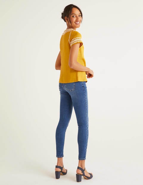 Laura Linen Embroidered Top - Tuscan Sun Laura Linen Embroidered Top - Tuscan Sun