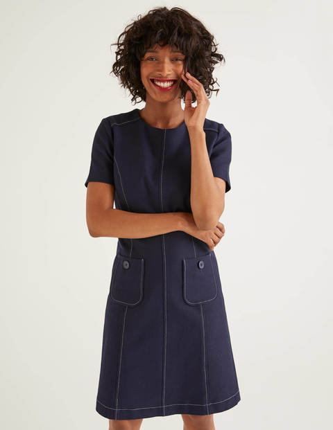 Clara Textured Dress - Navy Clara Textured Dress - Navy