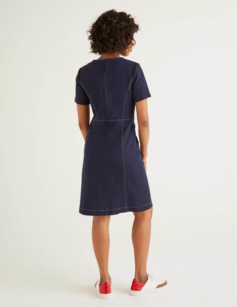 Clara Textured Dress - Navy Clara Textured Dress - Navy