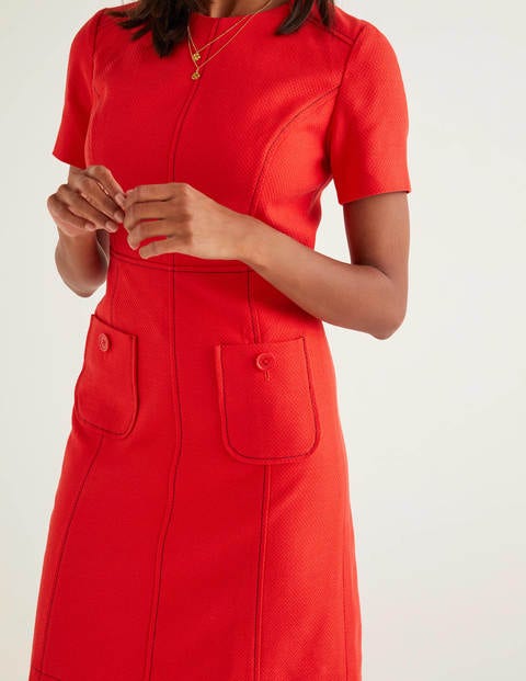 Clara Textured Dress - Post Box Red Clara Textured Dress - Post Box Red