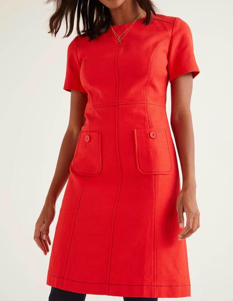 Clara Textured Dress - Post Box Red Clara Textured Dress - Post Box Red
