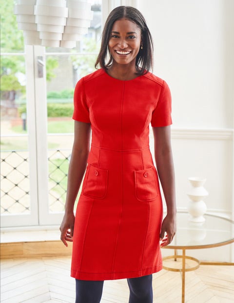 Clara Textured Dress - Post Box Red Clara Textured Dress - Post Box Red