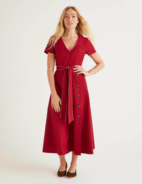 Daisy Button Detail Dress - Wine Daisy Button Detail Dress - Wine