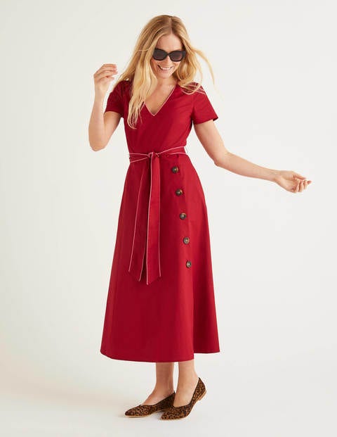 Daisy Button Detail Dress - Wine Daisy Button Detail Dress - Wine