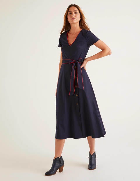 Daisy Button Detail Dress - Navy Daisy Button Detail Dress - Navy