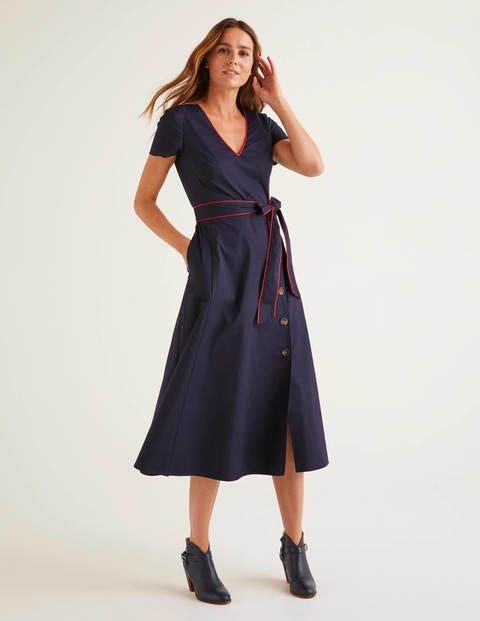 Daisy Button Detail Dress - Navy Daisy Button Detail Dress - Navy