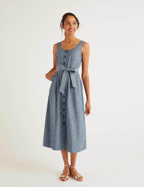 Joanna Button Through Dress - Chambray Joanna Button Through Dress - Chambray
