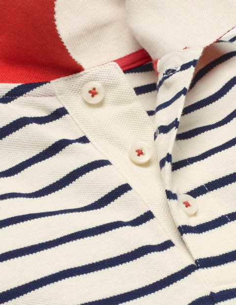 Piqué Polo Shirt - Ivory/College Navy Piqué Polo Shirt - Ivory/College Navy