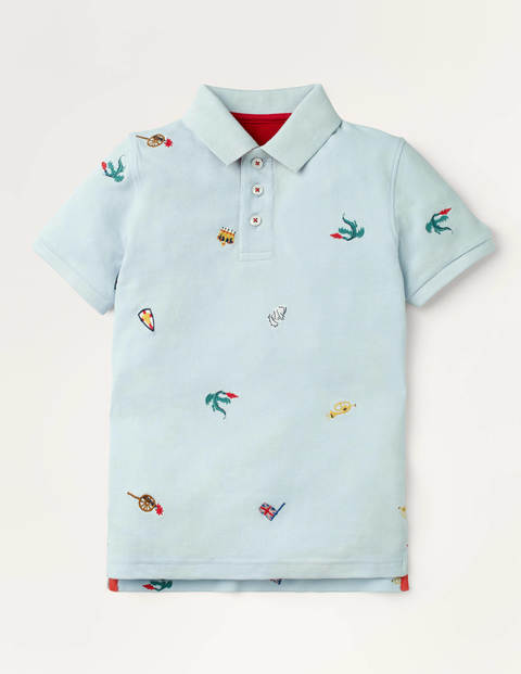 Piqué Polo Shirt - Provence Blue Embroidery Piqué Polo Shirt - Provence Blue Embroidery