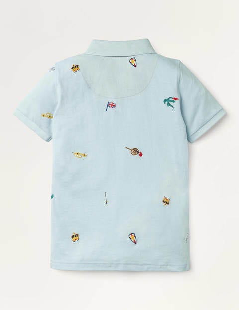 Piqué Polo Shirt - Provence Blue Embroidery Piqué Polo Shirt - Provence Blue Embroidery