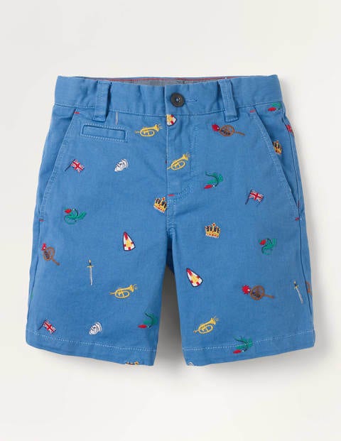 Short chino - Blason bleu élisabéthain Short chino - Blason bleu élisabéthain