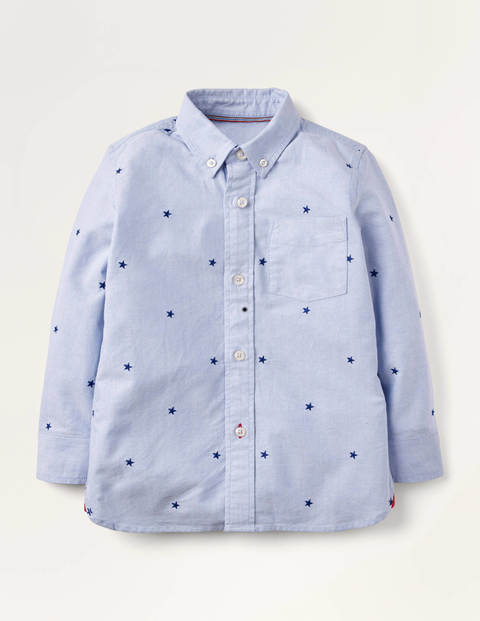 Embroidered Oxford Shirt - Blue Oxford Star Embroidered Oxford Shirt - Blue Oxford Star