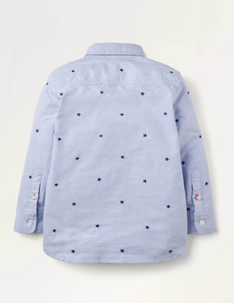 Embroidered Oxford Shirt - Blue Oxford Star Embroidered Oxford Shirt - Blue Oxford Star
