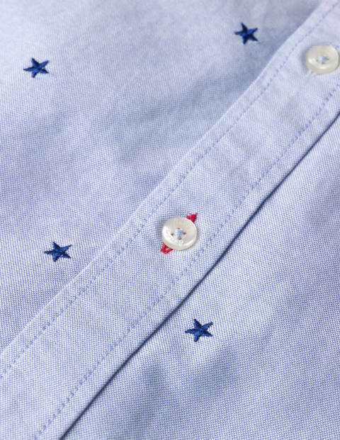 Embroidered Oxford Shirt - Blue Oxford Star Embroidered Oxford Shirt - Blue Oxford Star