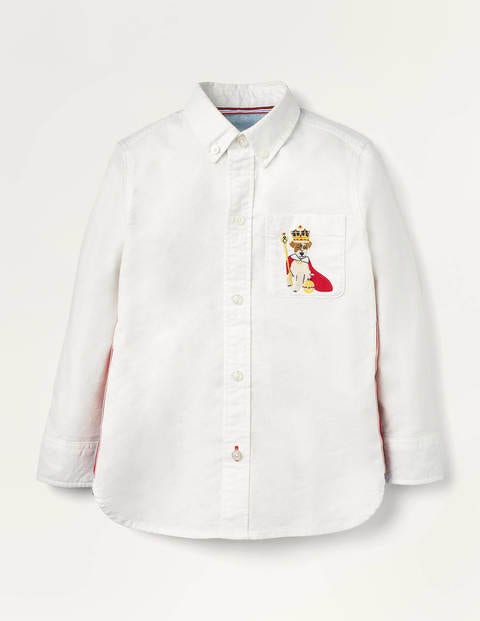 Embroidered Oxford Shirt - White Oxford Sprout Embroidered Oxford Shirt - White Oxford Sprout
