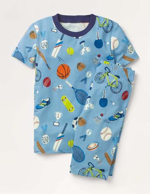 Glow-in-the-Dark Short Pyjamas - Frosted Blue Sports Glow-in-the-Dark Short Pyjamas - Frosted Blue Sports