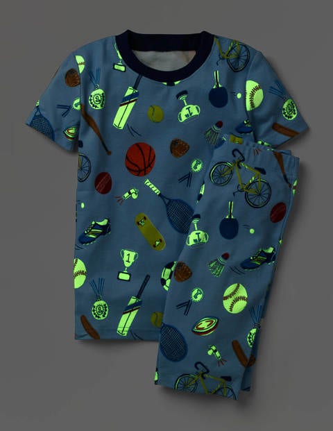Glow-in-the-Dark Short Pyjamas - Frosted Blue Sports Glow-in-the-Dark Short Pyjamas - Frosted Blue Sports