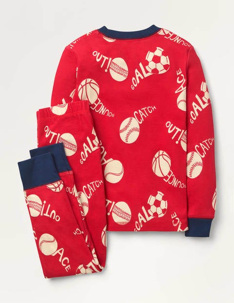 Glow-in-the-Dark Long Pyjamas - Rockabilly Red Goal Glow-in-the-Dark Long Pyjamas - Rockabilly Red Goal