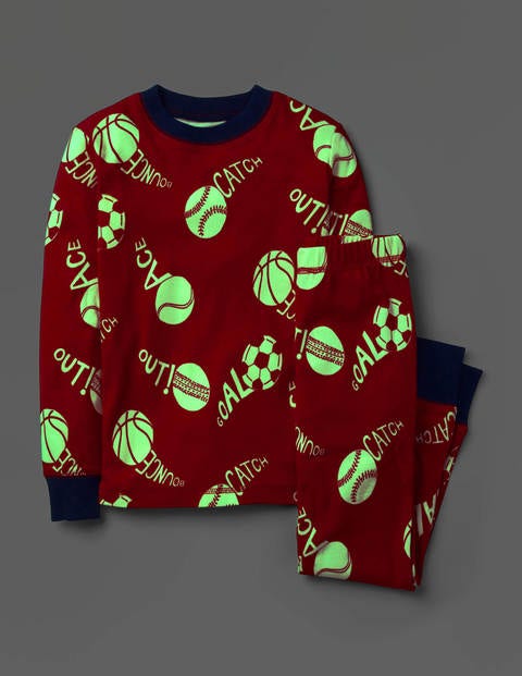 Glow-in-the-Dark Long Pyjamas - Rockabilly Red Goal Glow-in-the-Dark Long Pyjamas - Rockabilly Red Goal