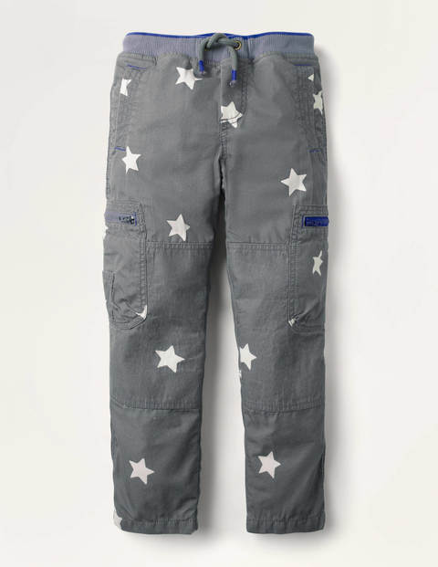 보덴 보이즈 바지 Boden 코스y Lined Cargo Trousers - Cobbled Grey Spaced Stars