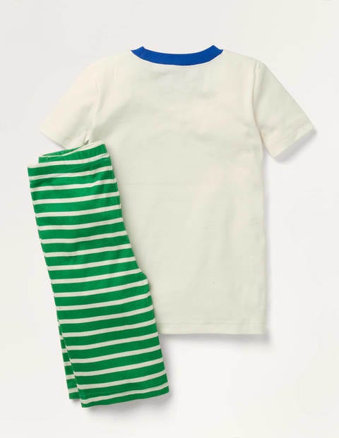 Cosy Graphic Short Pyjamas - Ivory/Highland Green Dragon Cosy Graphic Short Pyjamas - Ivory/Highland Green Dragon