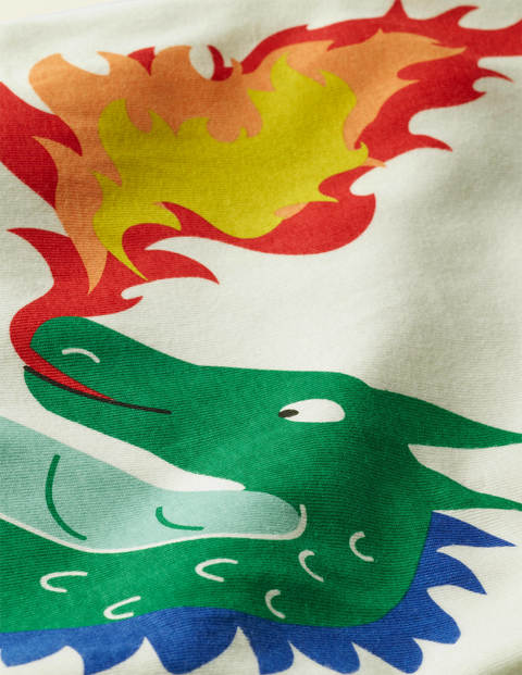 Cosy Graphic Short Pyjamas - Ivory/Highland Green Dragon Cosy Graphic Short Pyjamas - Ivory/Highland Green Dragon