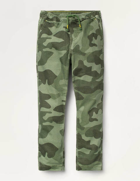 보덴 보이즈 바지 Boden Relaxed Slim Pull-on Trousers - Green Camouflage