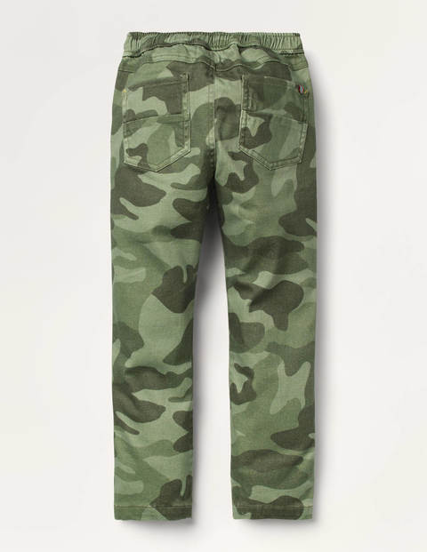 Relaxed Slim Pull-on Pants - Green Camouflage Relaxed Slim Pull-on Pants - Green Camouflage