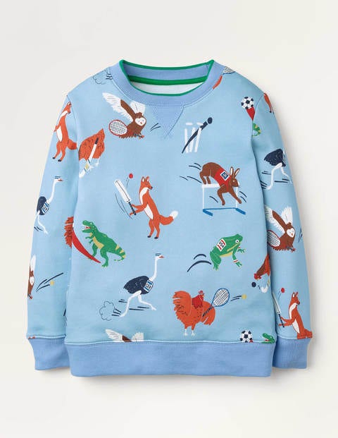 Sportliches Sweatshirt mit Tiermotiv - Eisblau, Olympische Tiere Sportliches Sweatshirt mit Tiermotiv - Eisblau, Olympische Tiere