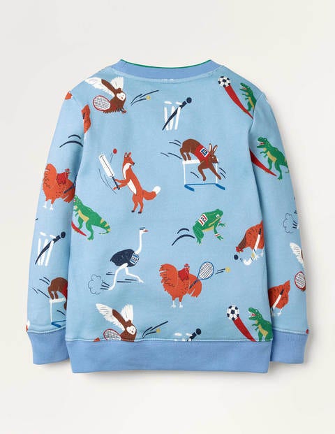 Sportliches Sweatshirt mit Tiermotiv - Eisblau, Olympische Tiere Sportliches Sweatshirt mit Tiermotiv - Eisblau, Olympische Tiere