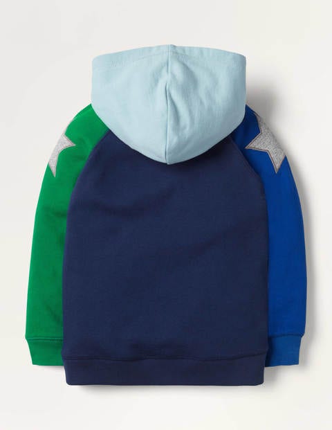 Bequemer Hoodie mit Blockfarben und Sternen - Schuluniform-Navy Bequemer Hoodie mit Blockfarben und Sternen - Schuluniform-Navy