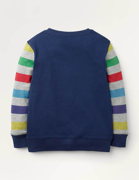 Cosy Sequin Rainbow Sweatshirt - College Navy Lightening Cosy Sequin Rainbow Sweatshirt - College Navy Lightening
