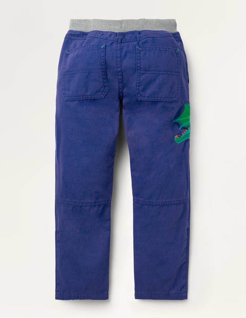 Rib Waist Appliqué Pants - Starboard Blue Dragon Rib Waist Appliqué Pants - Starboard Blue Dragon