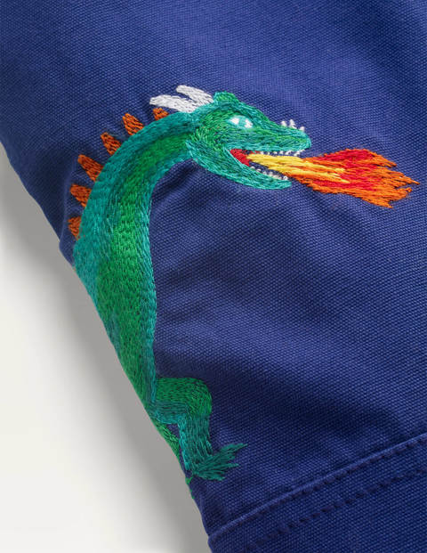 Rib Waist Appliqué Pants - Starboard Blue Dragon Rib Waist Appliqué Pants - Starboard Blue Dragon