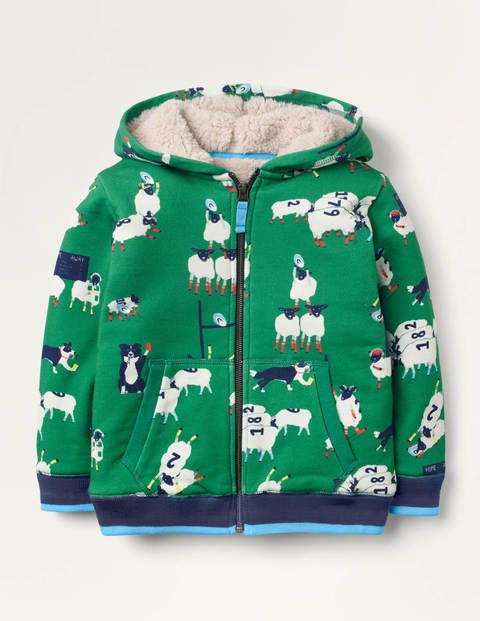 Shaggy-lined Zip-up Hoodie - Highland Green Rugby Ewenion Shaggy-lined Zip-up Hoodie - Highland Green Rugby Ewenion