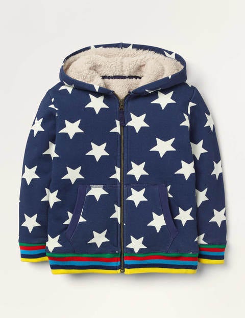 Kapuzenjacke mit kuscheligem Futter - Schuluniform-Navy, Stern Kapuzenjacke mit kuscheligem Futter - Schuluniform-Navy, Stern