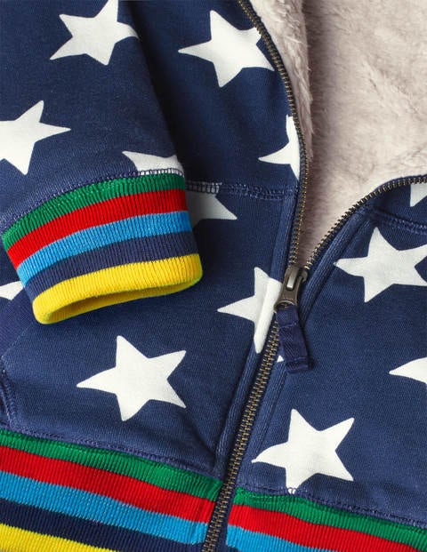 Kapuzenjacke mit kuscheligem Futter - Schuluniform-Navy, Stern Kapuzenjacke mit kuscheligem Futter - Schuluniform-Navy, Stern