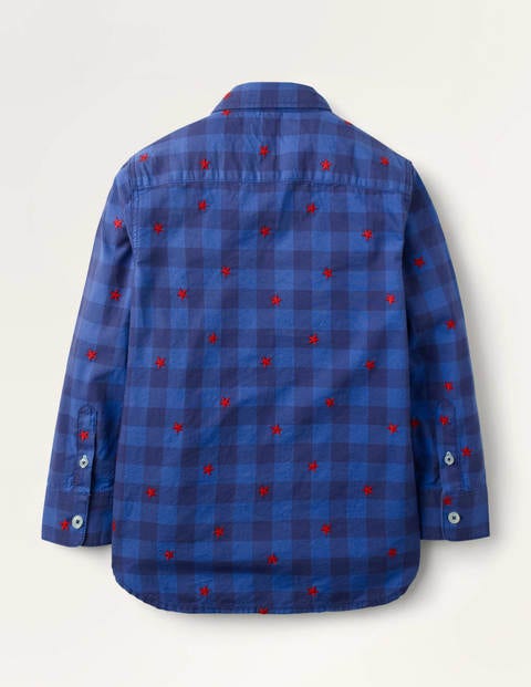 Casual Twill Shirt - Navy Gingham Star Casual Twill Shirt - Navy Gingham Star